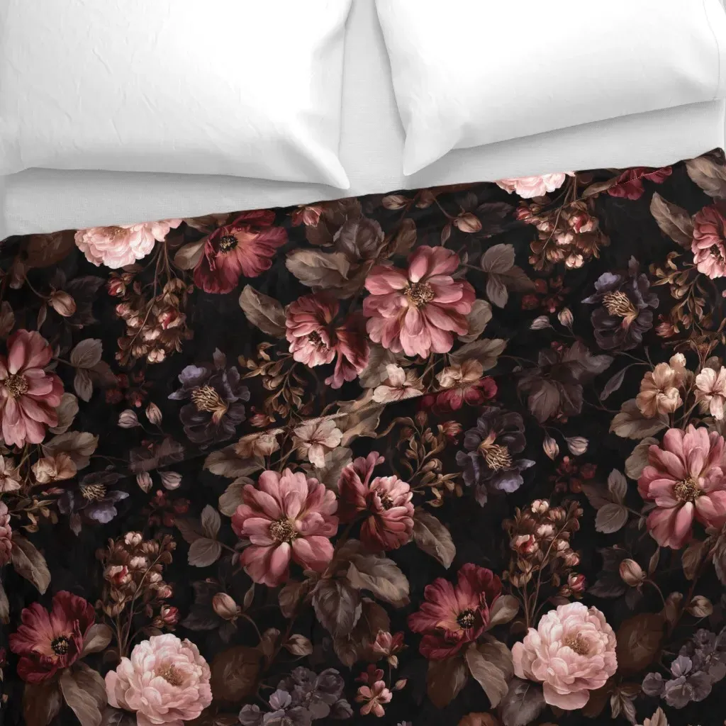 Baroque Romantic Botanical Duvet Cover - Pink alternate view