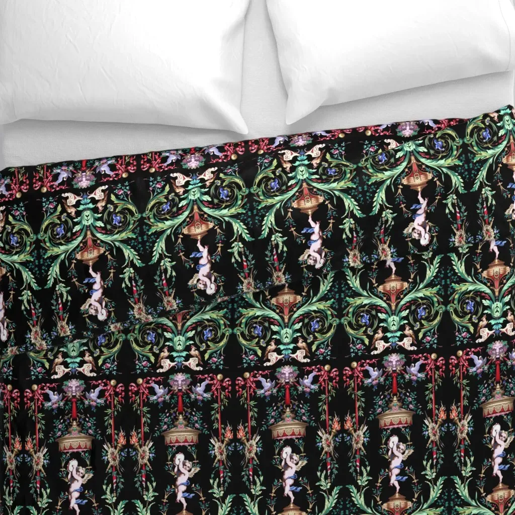 Baroque Victorian Cherubs Duvet Cover - Gold alternate view