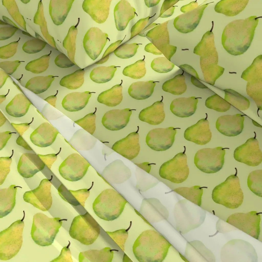 Bartlett Pears On Light Green Queen Sheet Set - Green alternate view