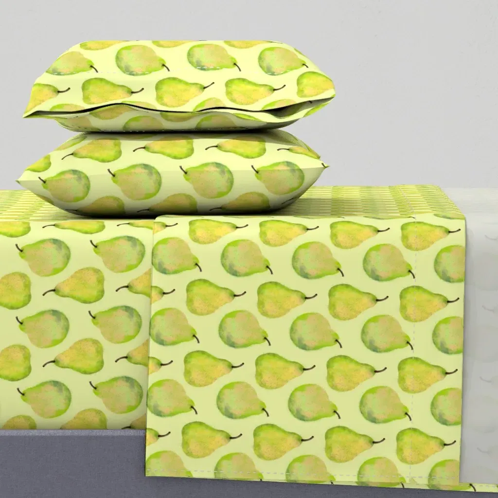 Bartlett Pears On Light Green Queen Sheet Set - Green product