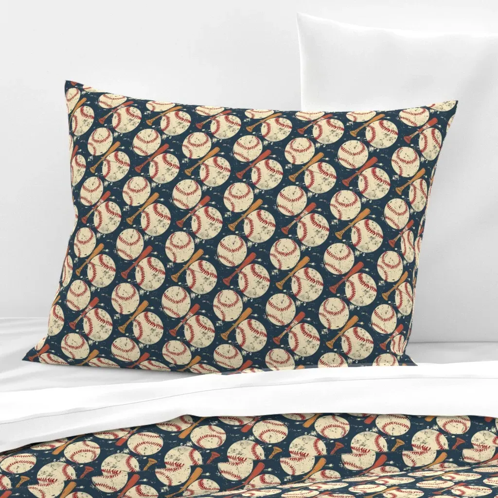 Baseball Bats Sports Print Standard Knife Edge Pillow - Beige product