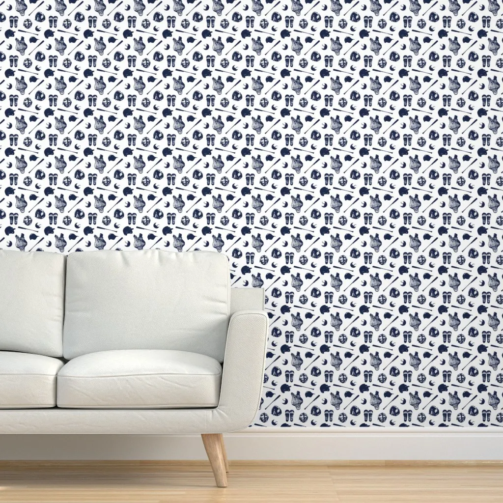 Baseball Gear Peel and Stick Wallpaper - Blue product