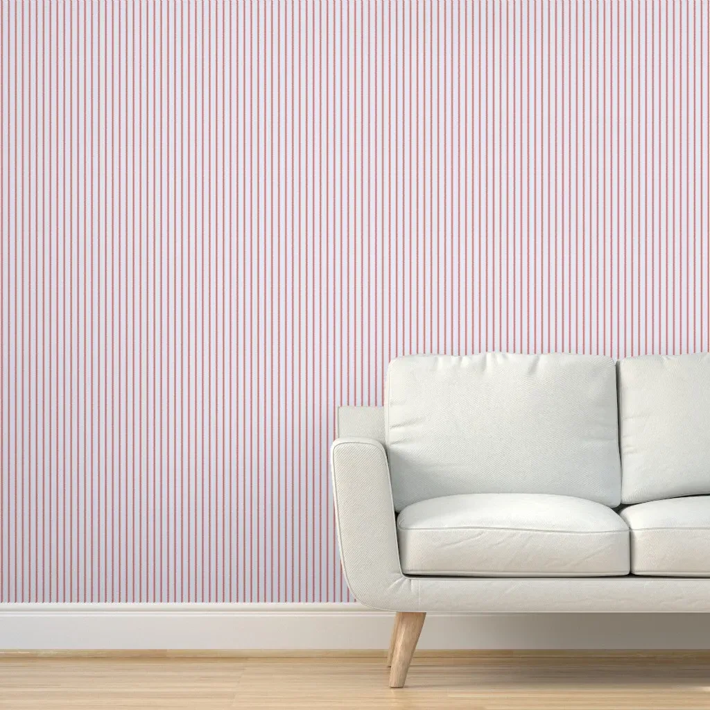 Baseball Stitching Stripe Peel and Stick Wallpaper - White product
