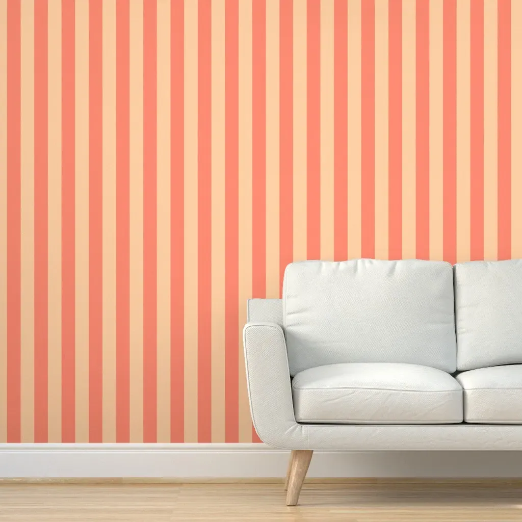 Basic Stripes Peel and Stick Wallpaper Removable - Coral product