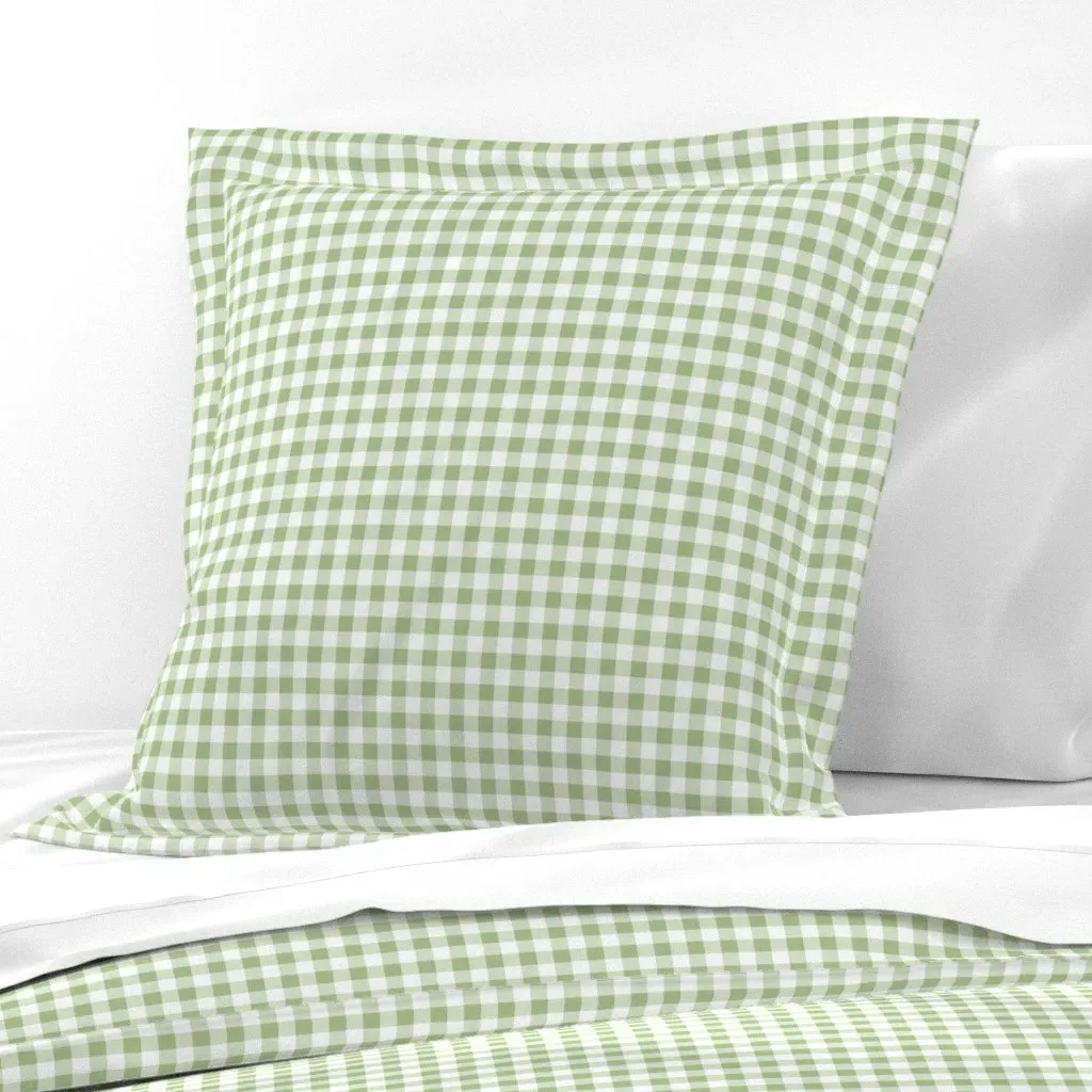 Basil Gingham Euro Pillow Sham - Sage Green product