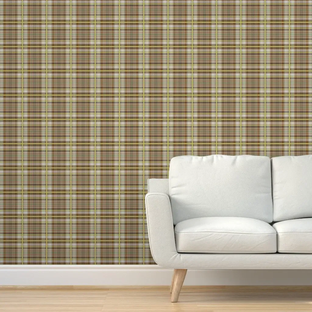 Basil's Tartan Peel and Stick Wallpaper Removable - Brown product