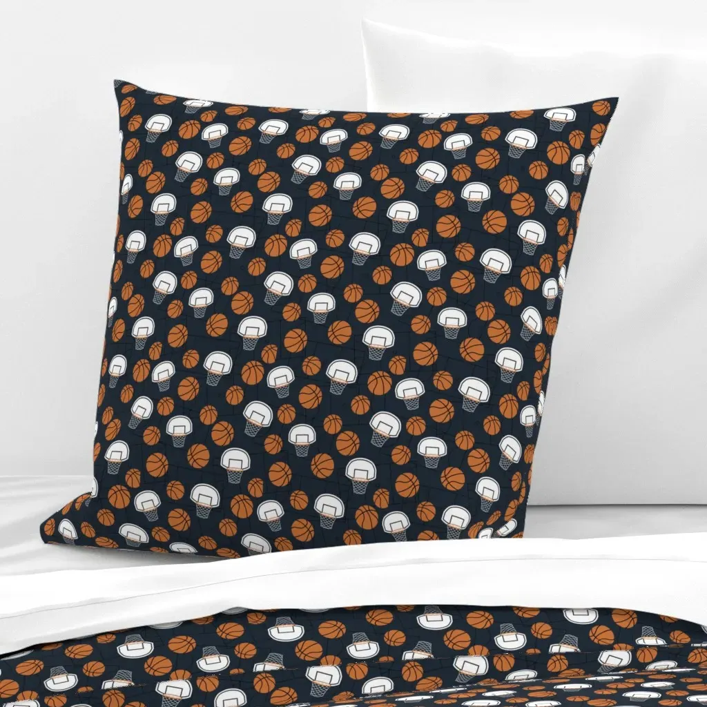 Basketball Court Euro Pillow Sham - Orange, Navy product