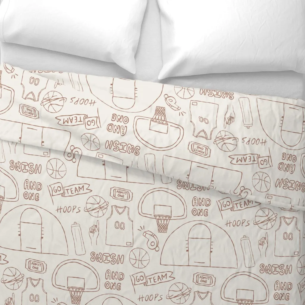 Basketball Sports Large Duvet Cover - Brown alternate view