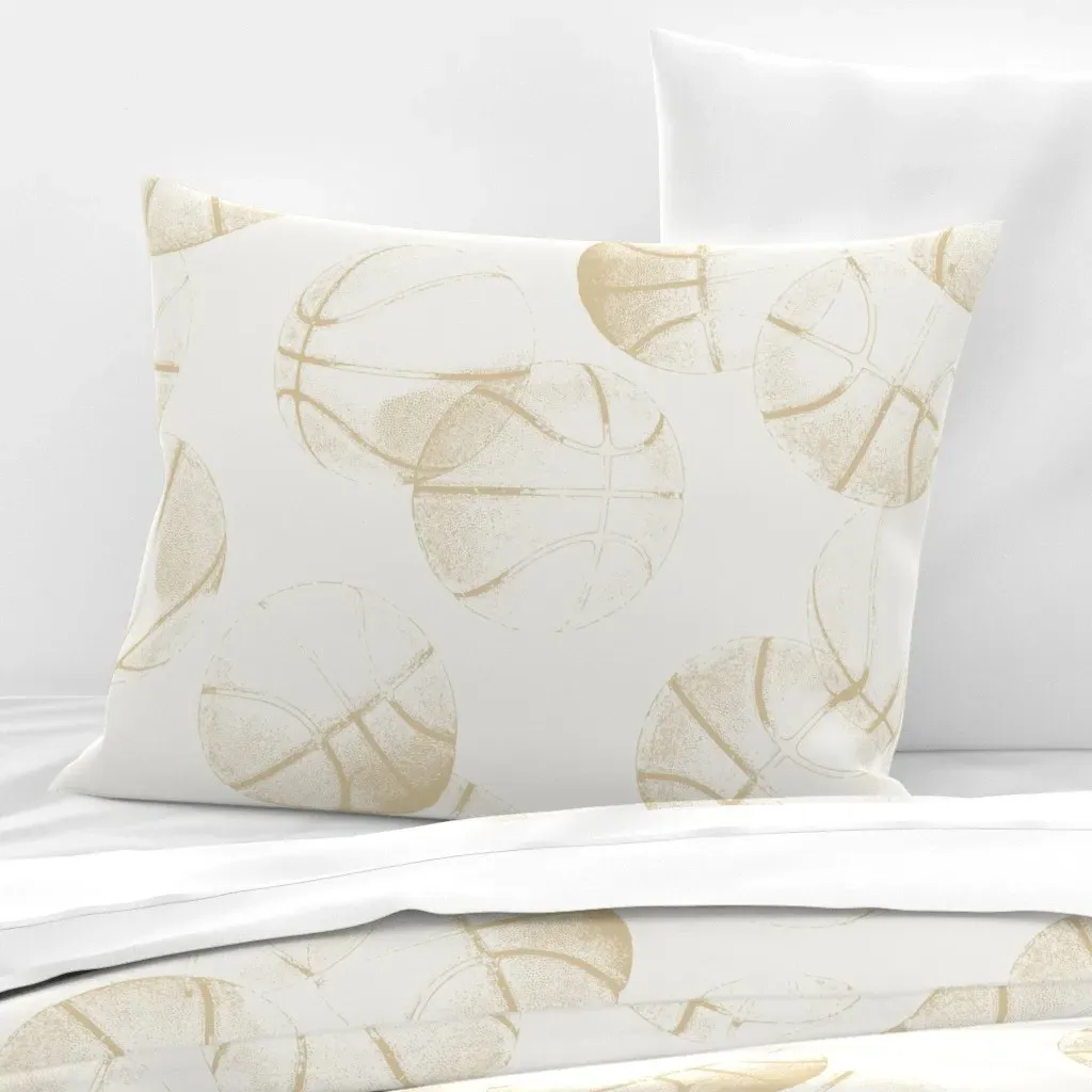 Basketball X-Ray Standard Knife Edge Pillow - Beige, Cotton Sateen product