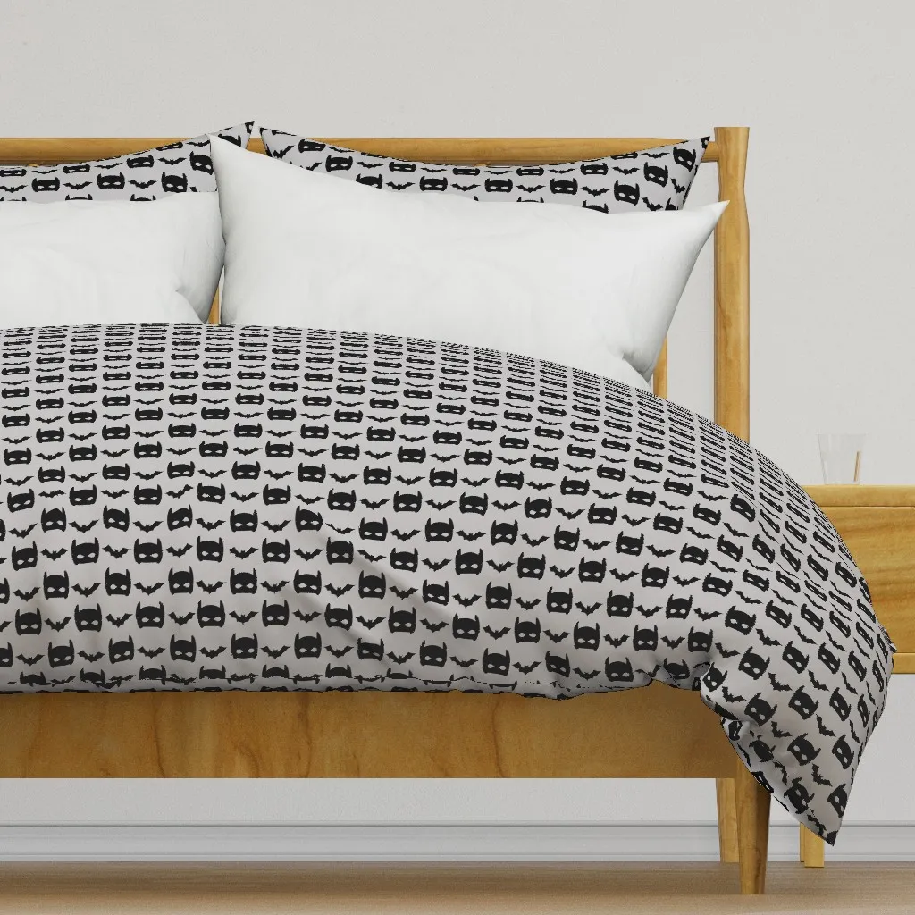 Bat And Superhero Bat Duvet Cover - Black product