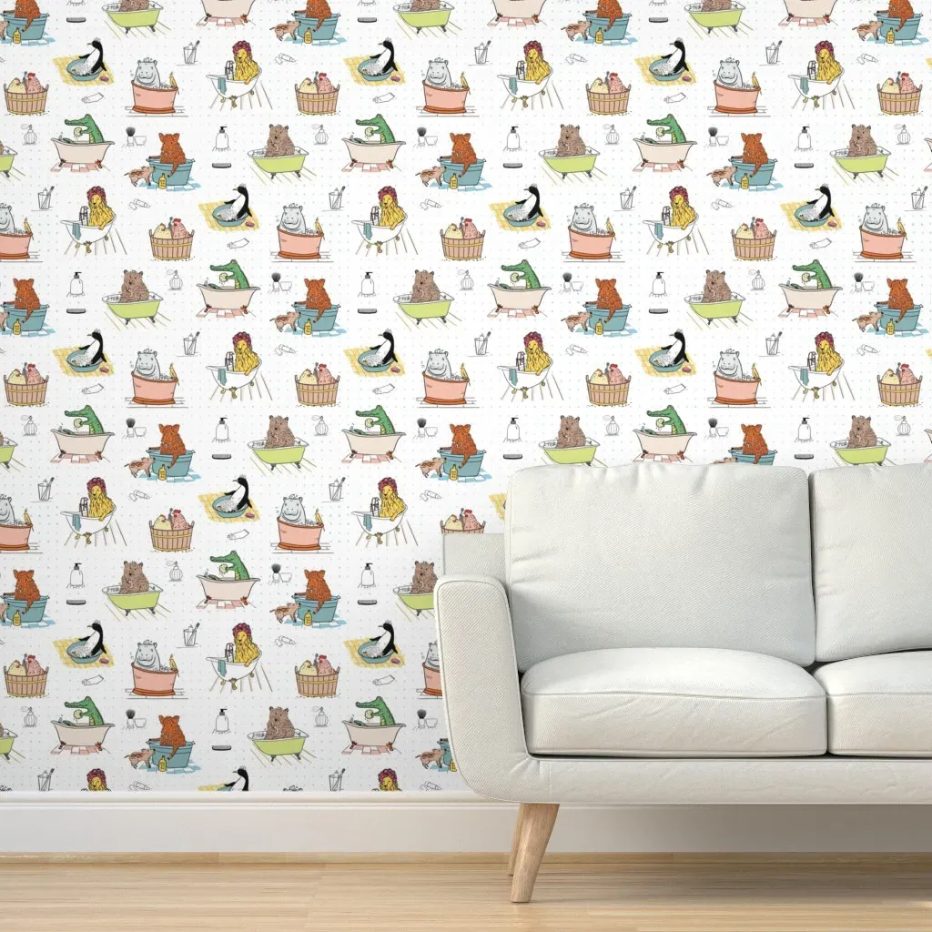 Bathtime Peel and Stick Wallpaper - White product