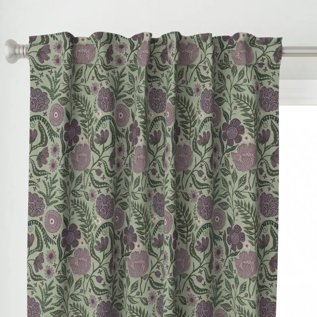 Batoul Medium Curtain Panel - Purple alternate view