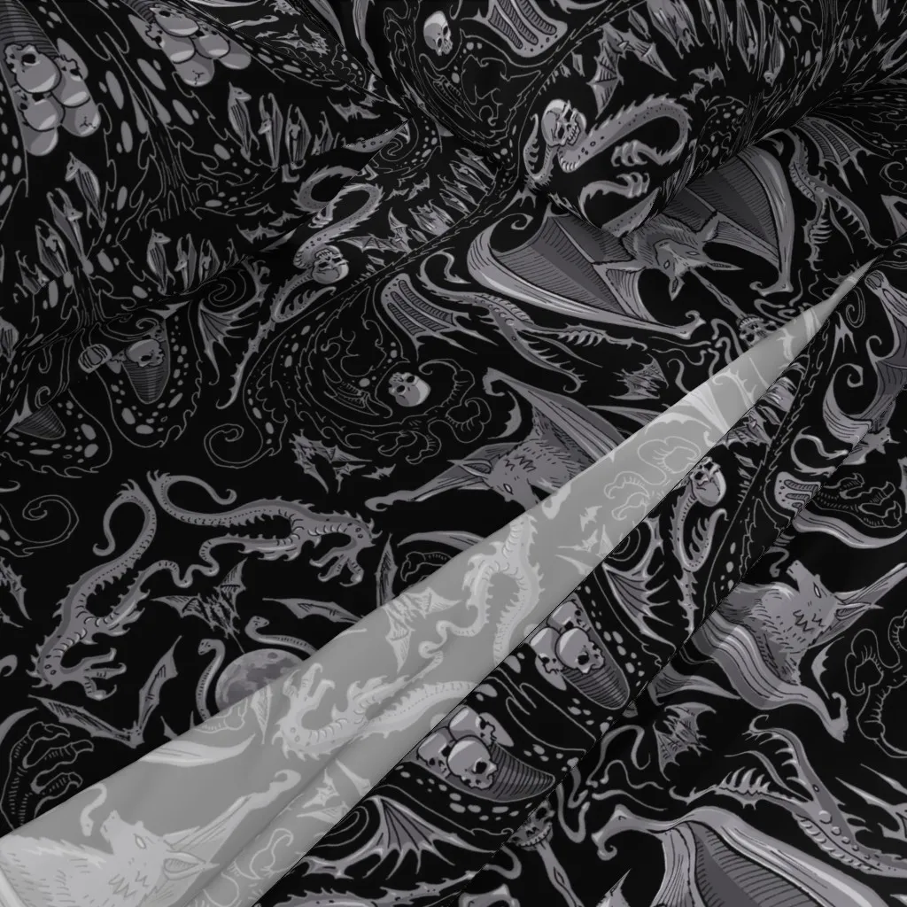 Bats And Beasts Full Sheet Set - Black, Gray alternate view