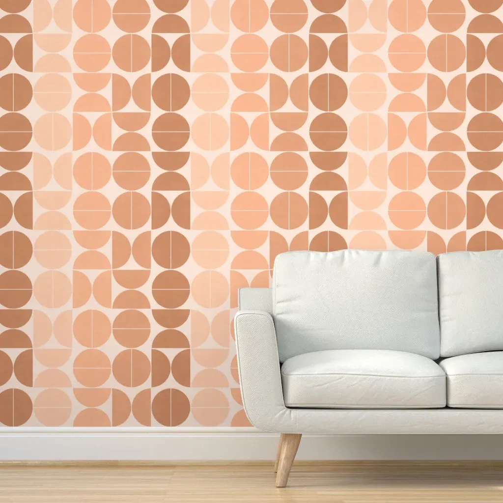 Bauhaus Balance Peel and Stick Wallpaper - Terracotta product