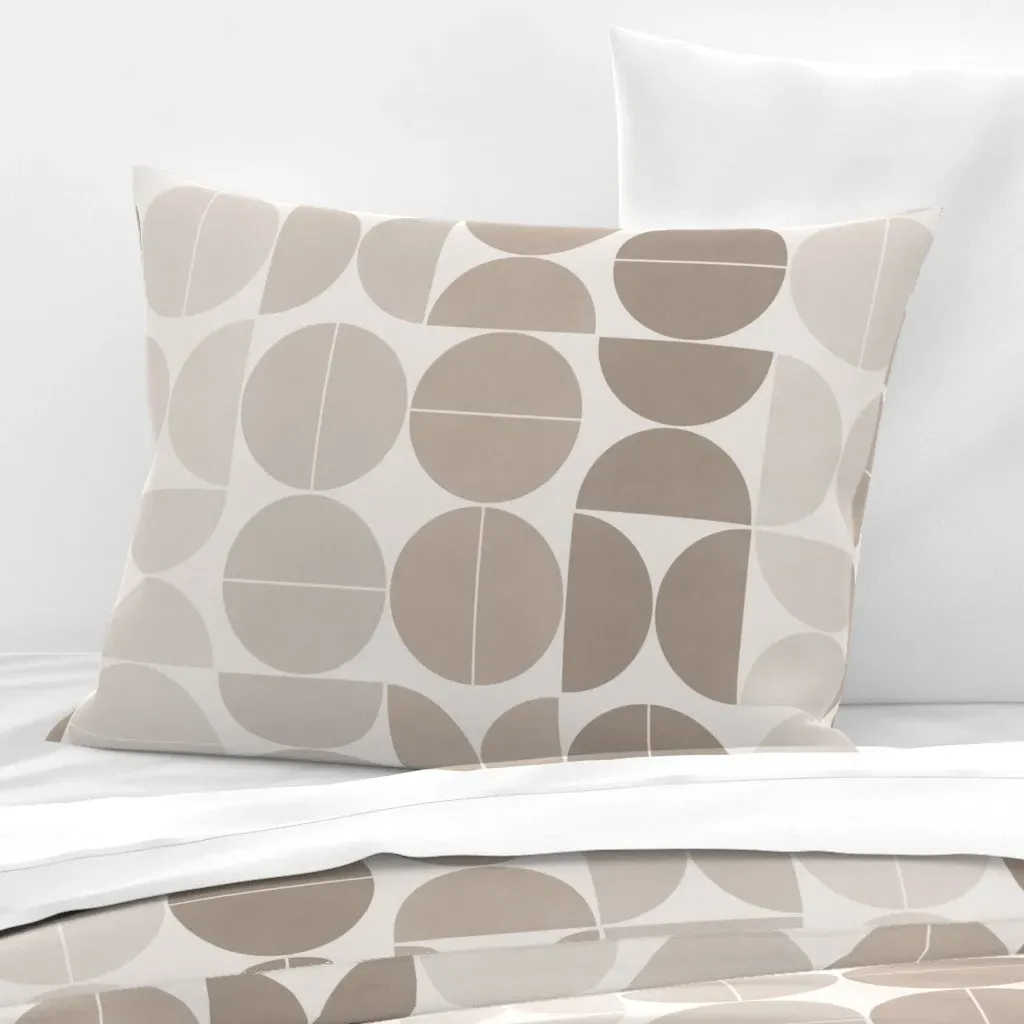 Bauhaus Balance Standard Knife Edge Cushion Cover - Taupe, Cotton Sateen product