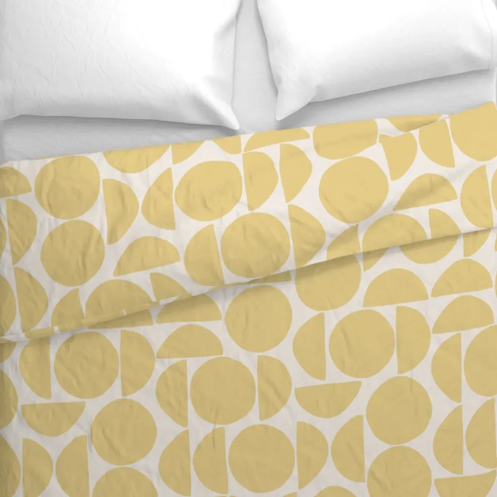 Bauhaus Circles Mid Century Duvet Cover - Mustard Yellow alternate view