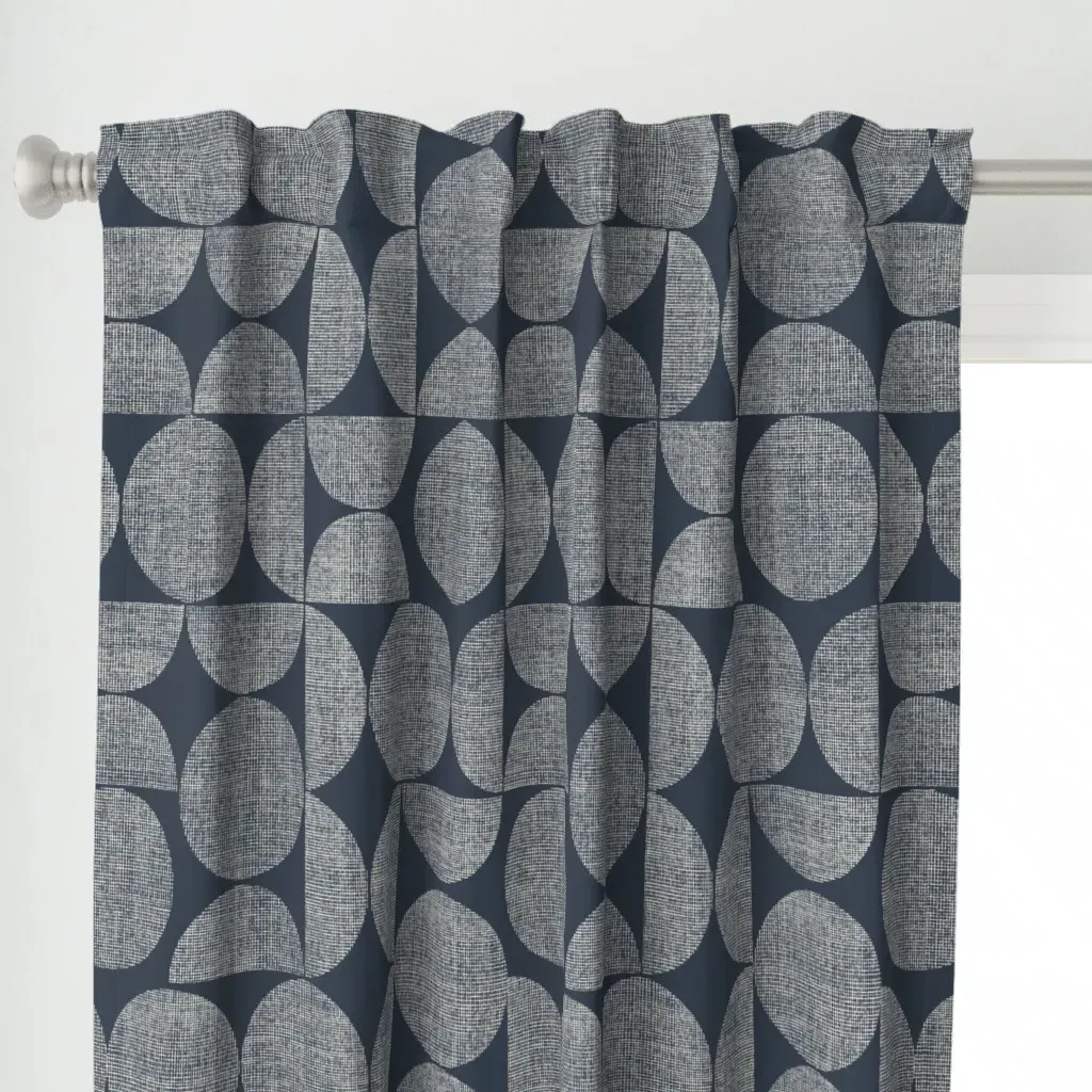 Bauhaus Geometric Curtain Panel - Light Gray alternate view