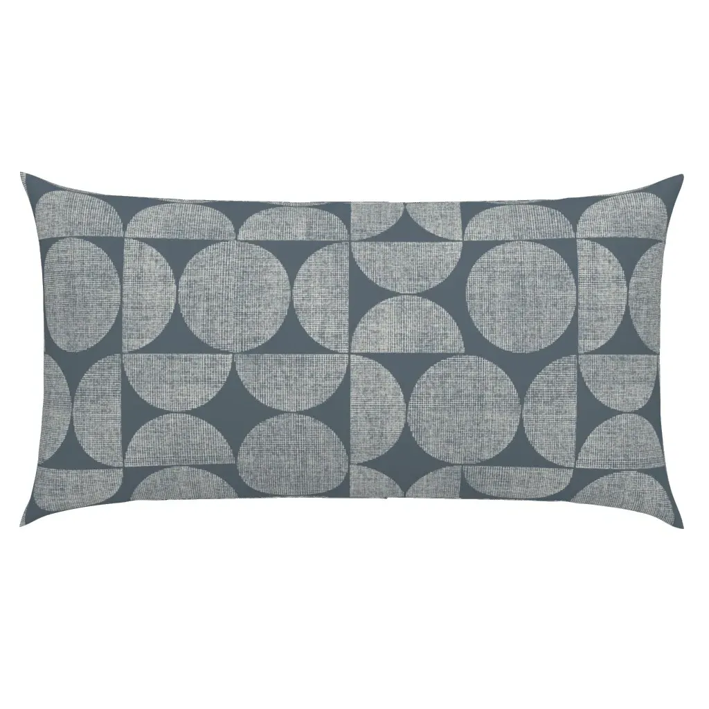 Bauhaus Geometric Hand Drawn Lines King Pillow Sham - Slate Blue product