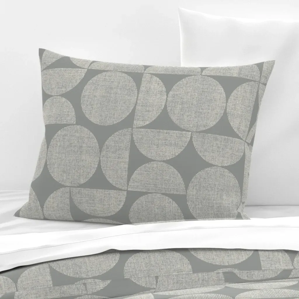 Bauhaus Geometric Standard Knife Edge Cushion Cover - Light Gray, Cotton Sateen product