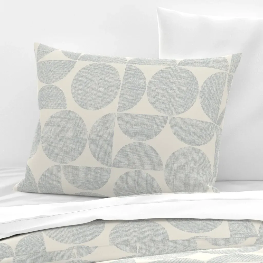 Bauhaus Geometric Standard Knife Edge Pillow - Light Blue, Cotton Sateen product