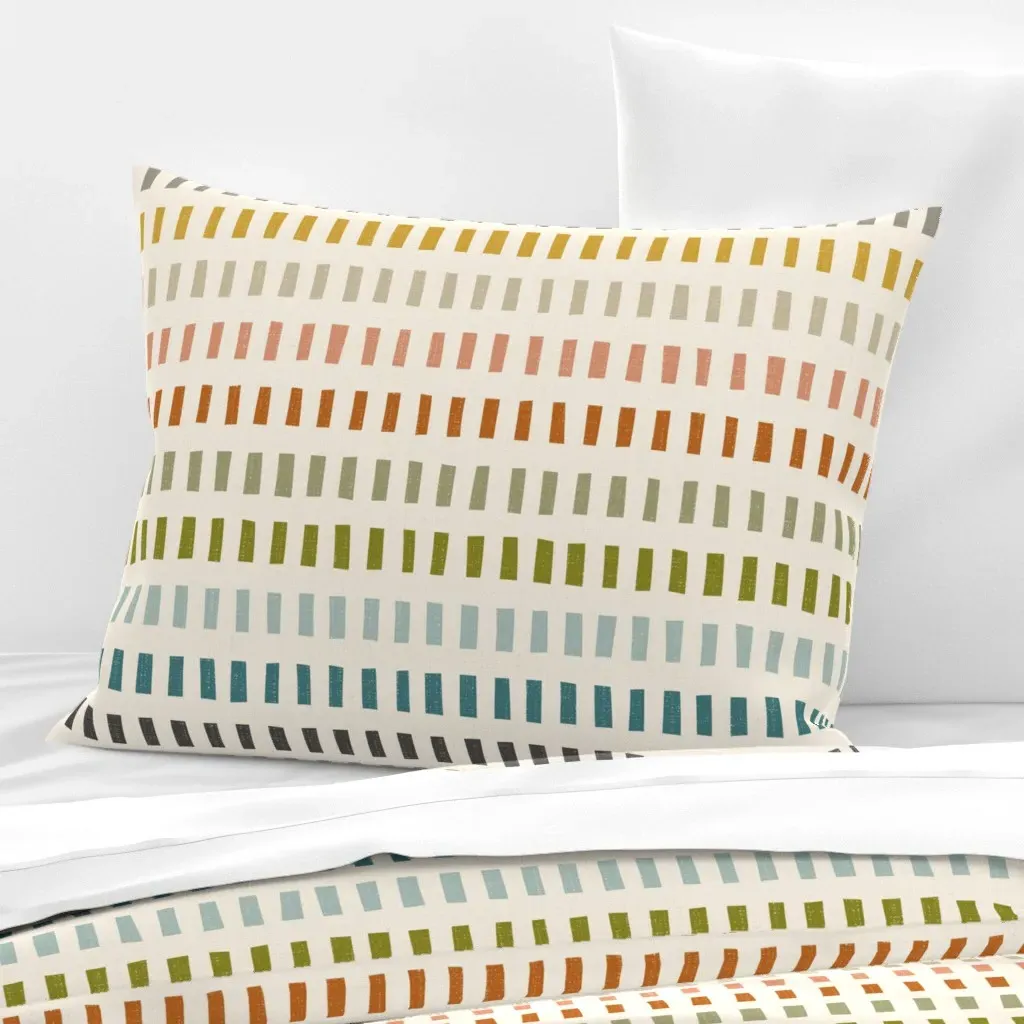 Bauhaus Little Stripes Standard Knife Edge Pillow - Yellow, Cotton Sateen product
