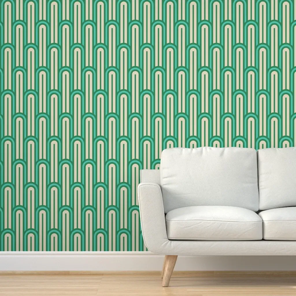 Bauhaus Pop Brussels 2 Peel and Stick Wallpaper - Green product