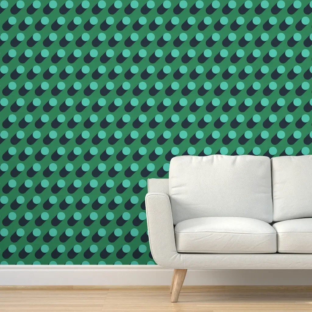 Bauhaus Pop Munich Peel and Stick Wallpaper - Teal product