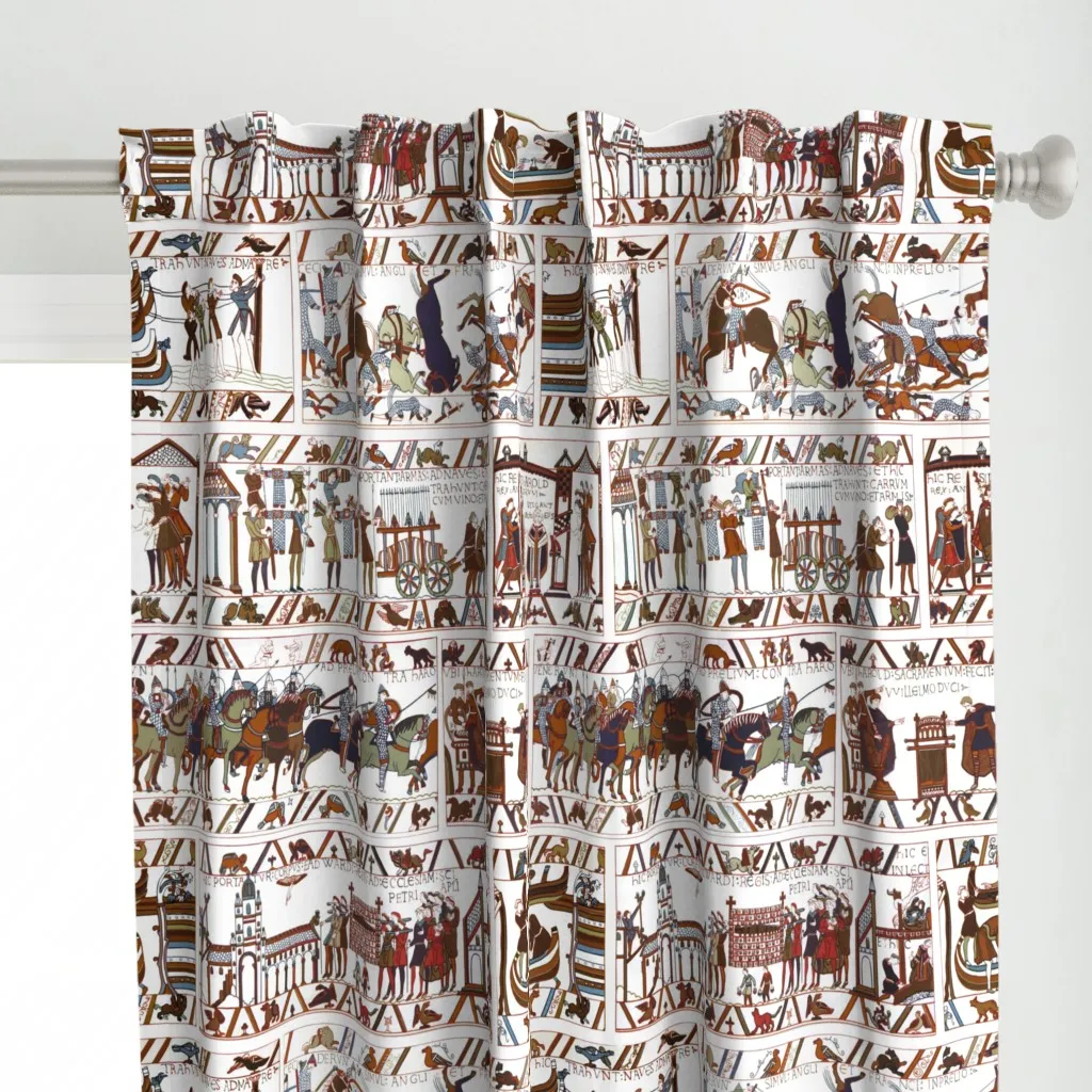 Bayeux Tapestry Curtain Panel - Brown alternate view