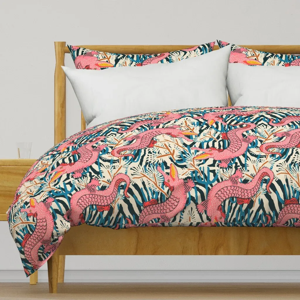 Bazaar Cosmic Gator Duvet Cover - Pink product