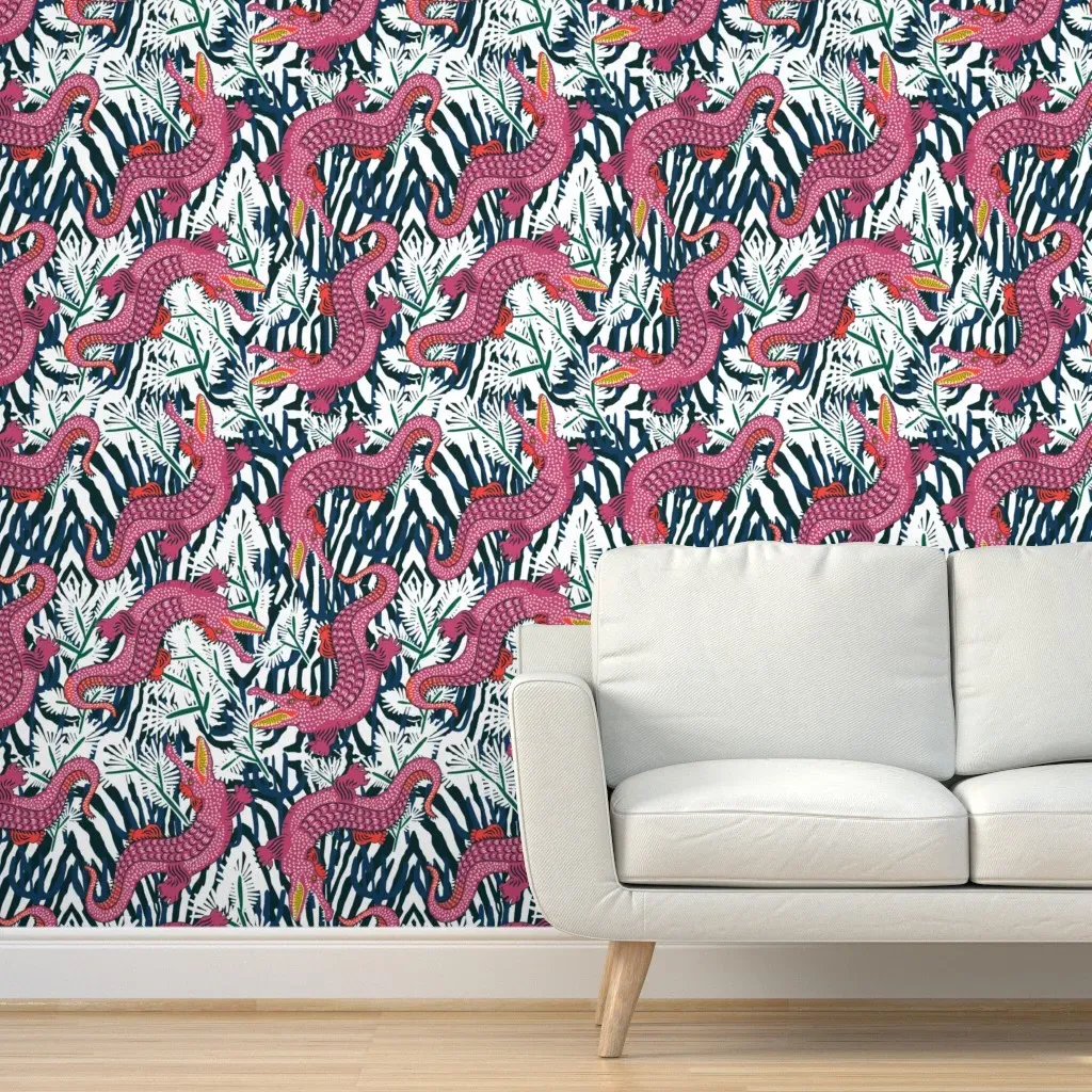 Bazaar Cosmica Gator Peel and Stick Wallpaper - Pink product