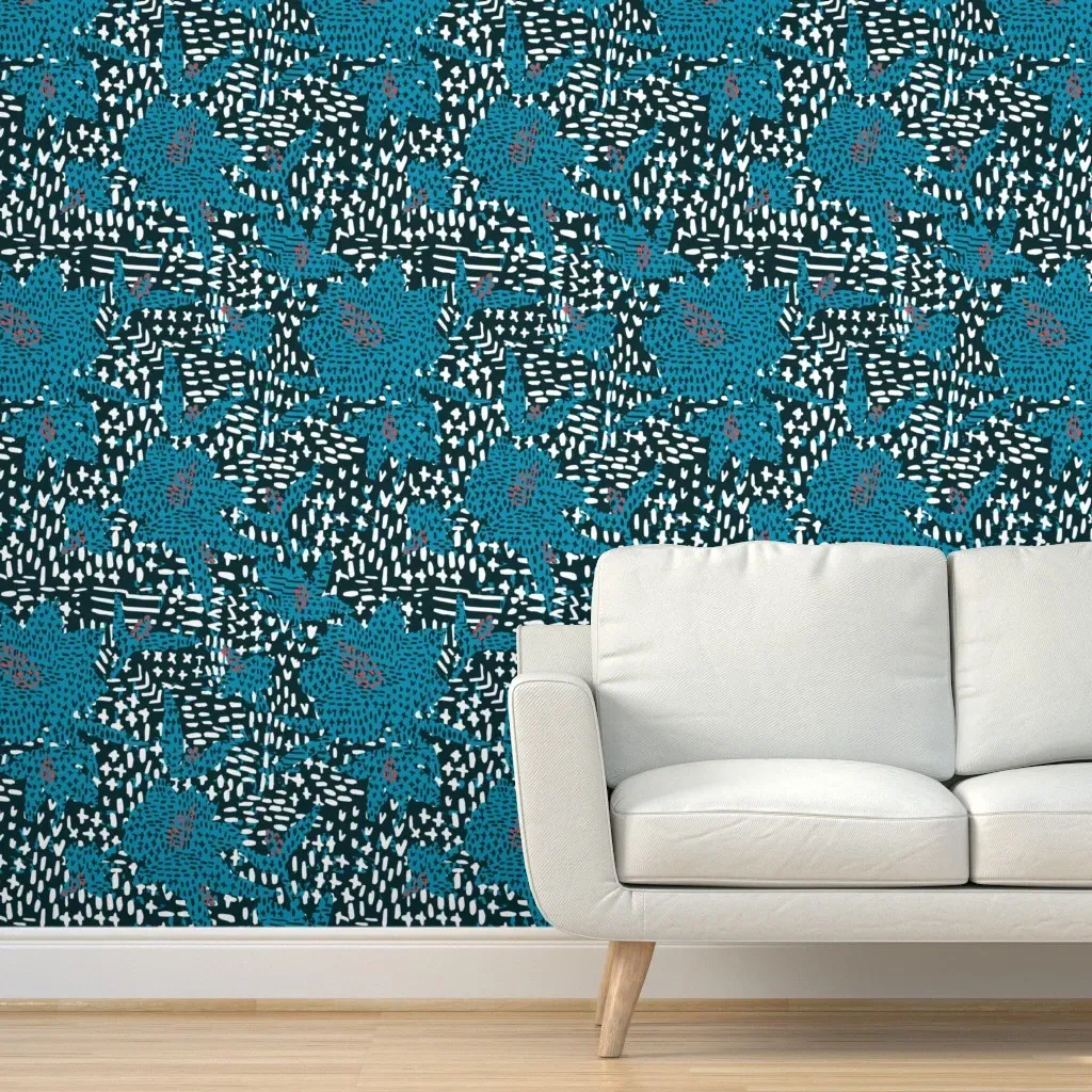 Bazaar Cosmica Prairie Peel and Stick Wallpaper - Teal product