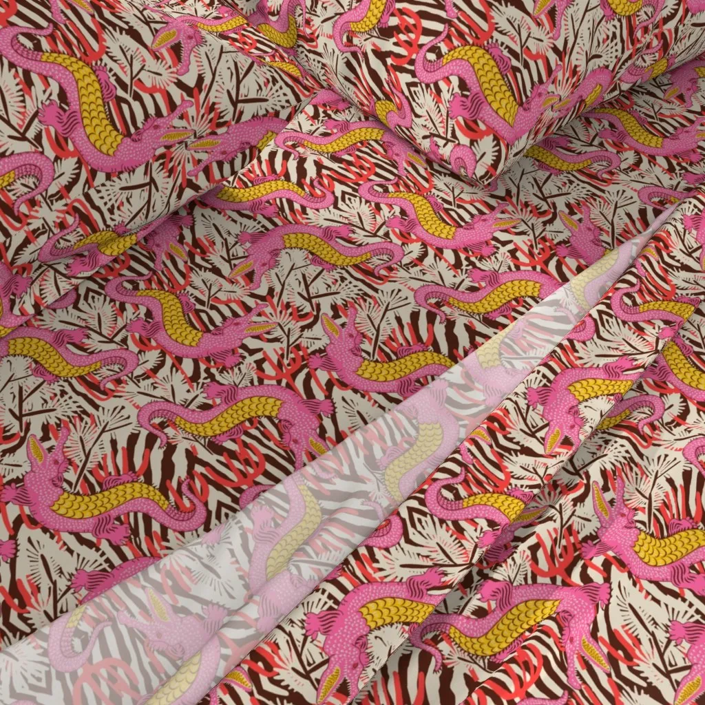 Bazaar Fete Gator Queen Size Sheet Set - Pink alternate view