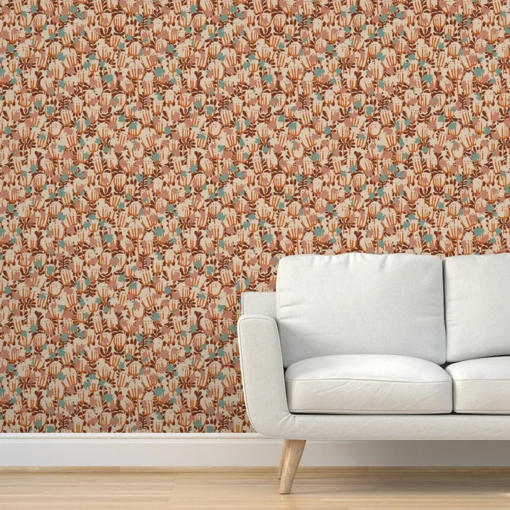 Bazaar Koko Blossom Peel and Stick Wallpaper - Burnt Orange product