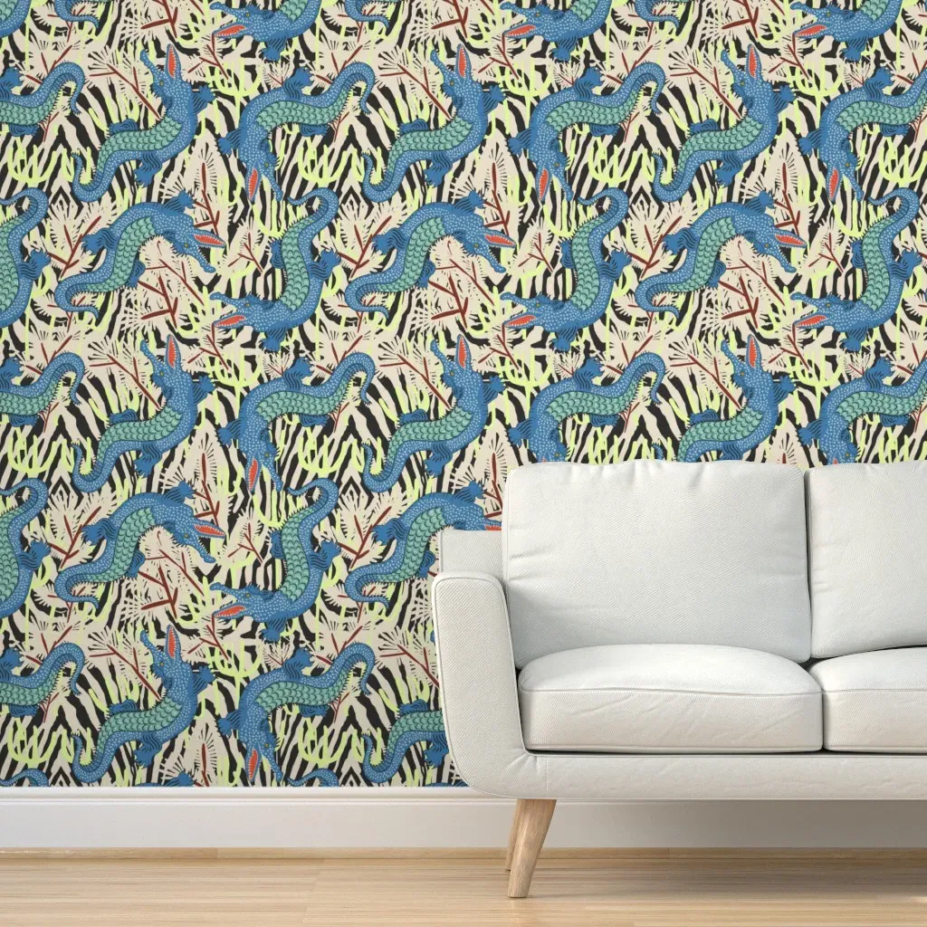 Bazaar Maxima Gator Peel and Stick Wallpaper - Blue product
