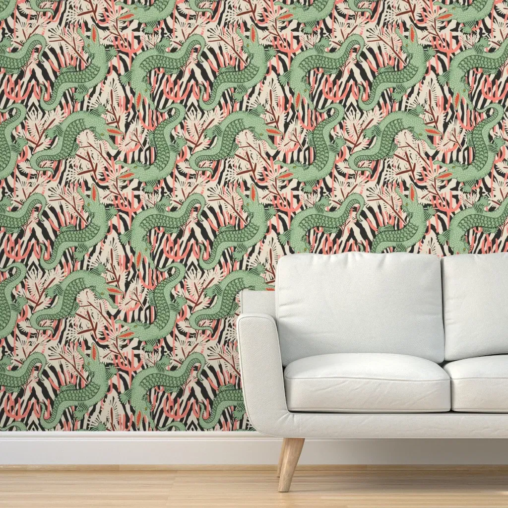 Bazaar Maxima Gator Peel and Stick Wallpaper - Green product