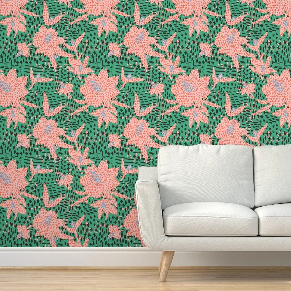 Bazaar Maxima Prairie Peel and Stick Wallpaper - Coral product