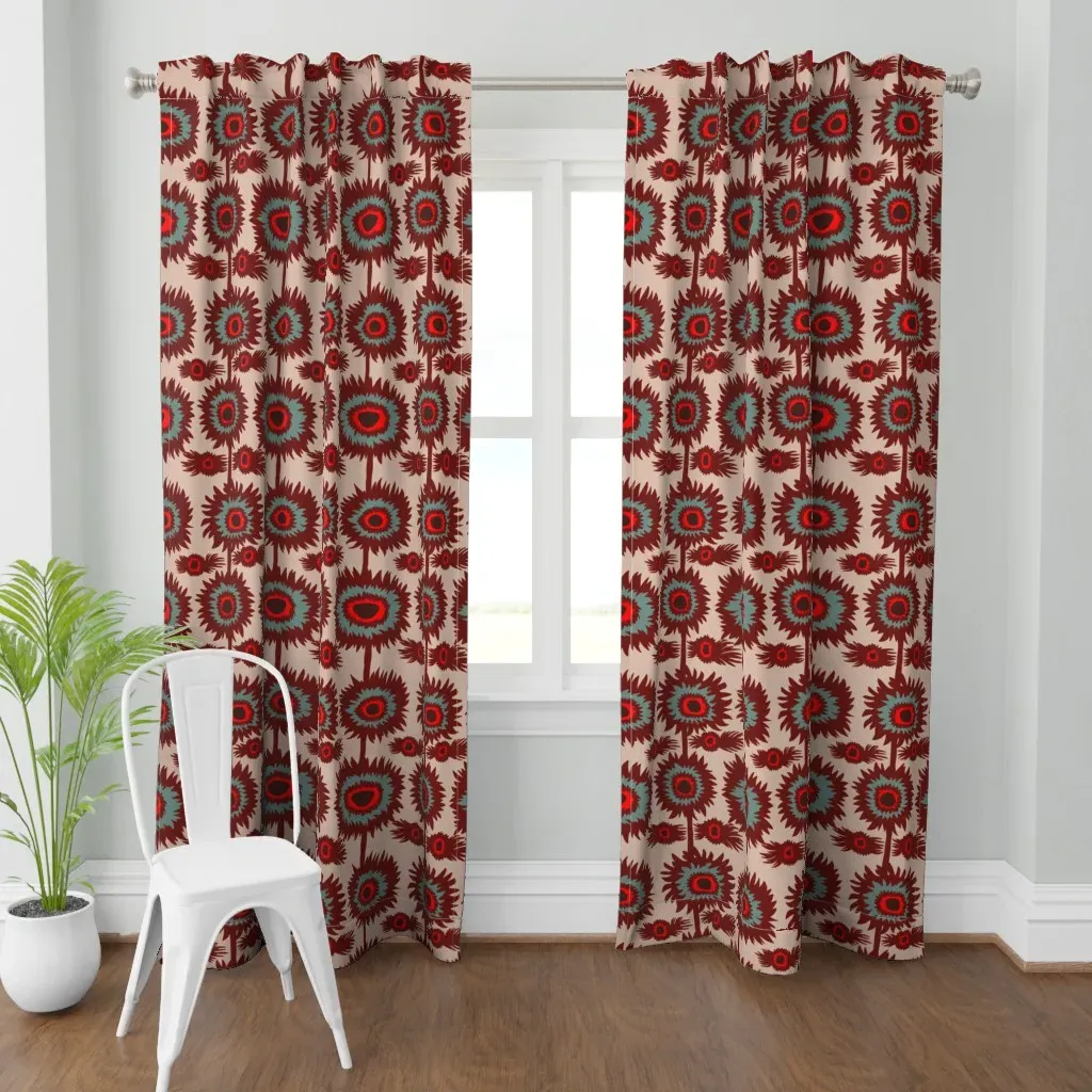 Bazooks Flower Pop Curtain Panel - Burgundy product