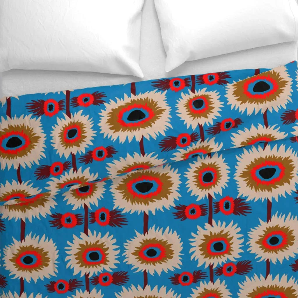 Bazooks Flower Pop Duvet Cover - Red alternate view