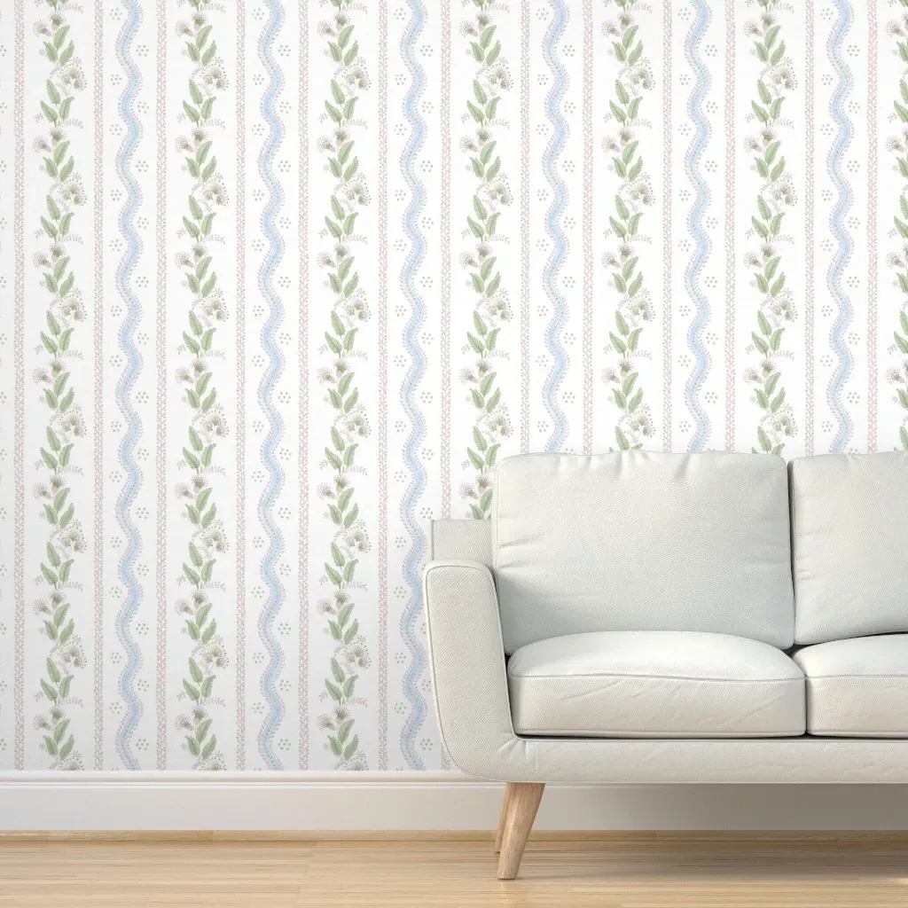 Bb Emma Stripe Gina3 Peel and Stick Wallpaper - Light Blue product