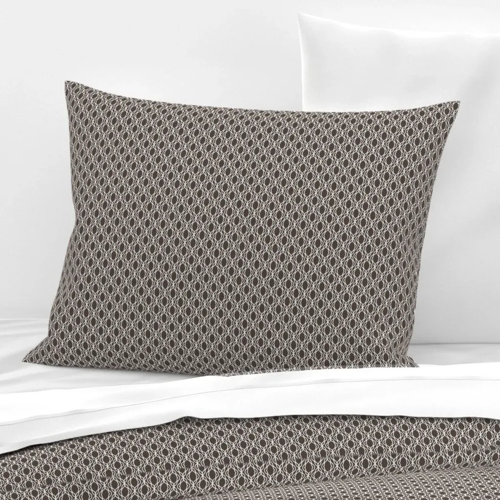 Bc 1108 B1 Moroccan Trellis Standard Pillow Sham - Taupe Brown, Cotton Sateen product