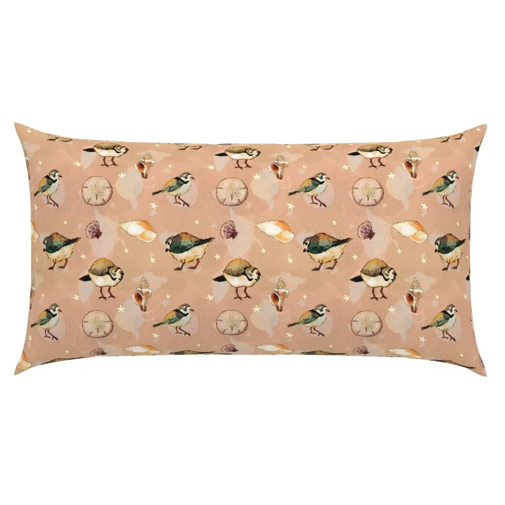 Beach Birds King Pillow Sham - Peach product