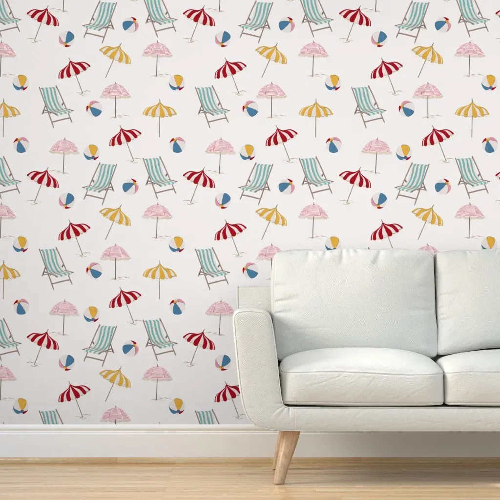 Beach Days Oversized Peel and Stick Wallpaper - Off-White product