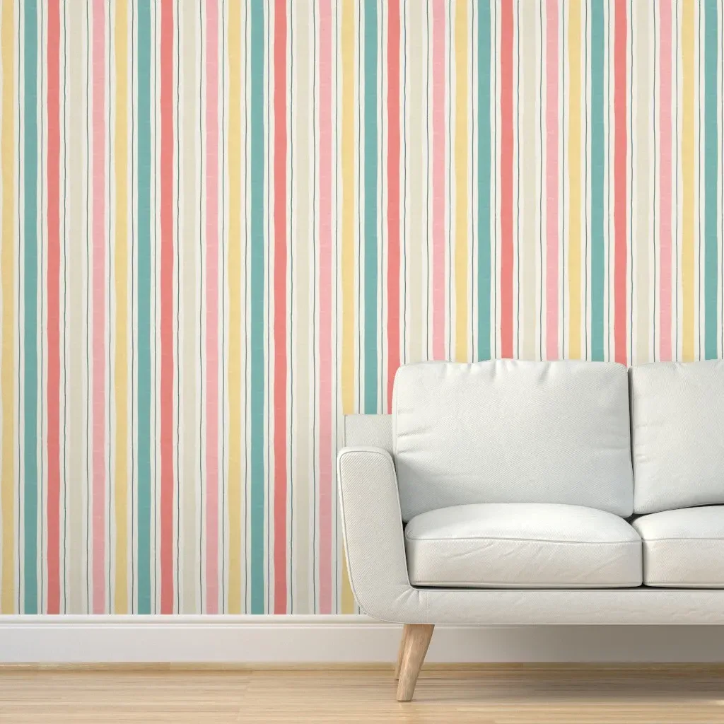Beach Stripes Peel and Stick Wallpaper - Cream product