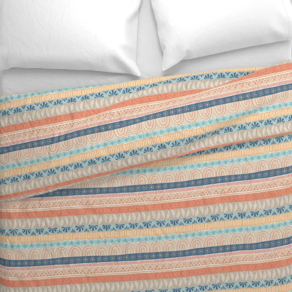 Beachy Boho 2 Horizontal Duvet Cover - Beige alternate view