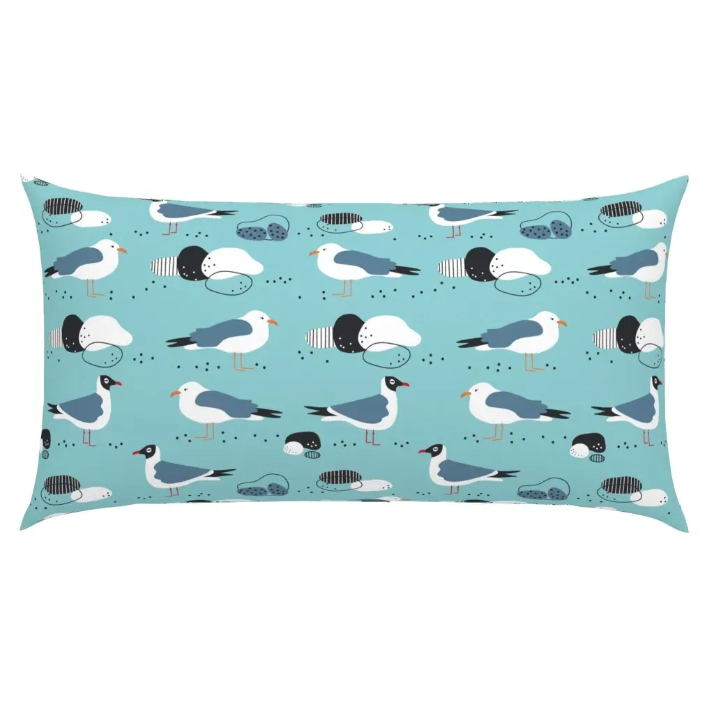Beachy Gulls King Pillow Sham - Light Blue product