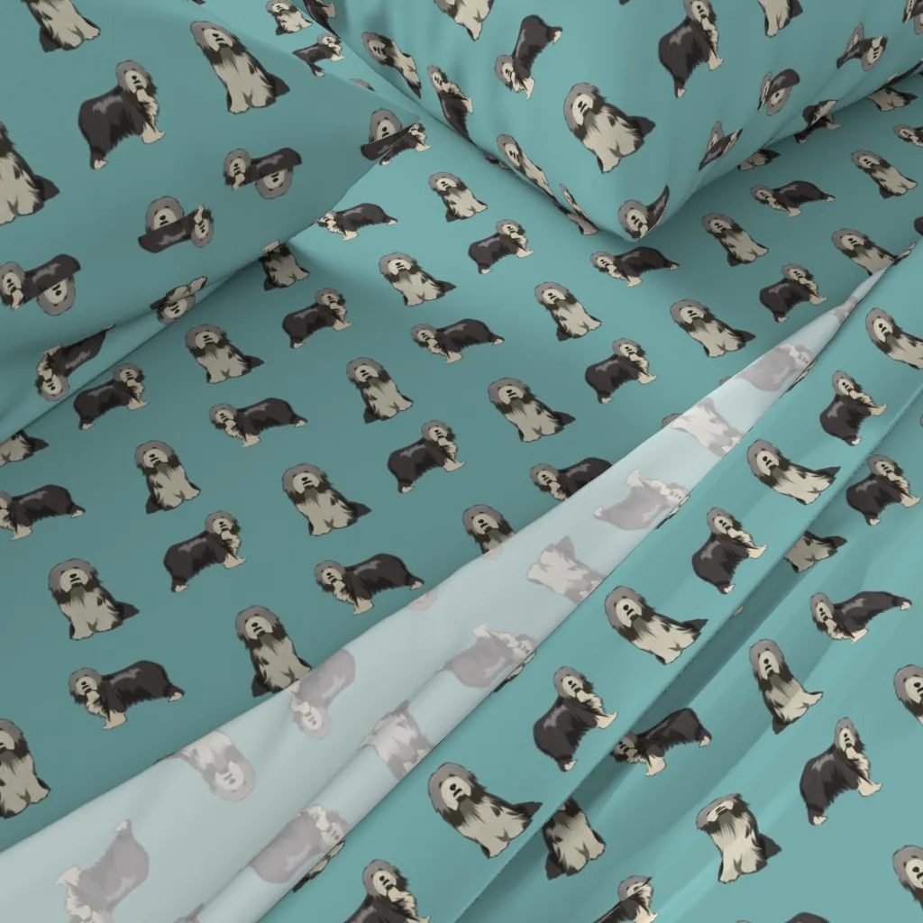 Bearded Collie Dog King Size Sheet Set - Gray alternate view