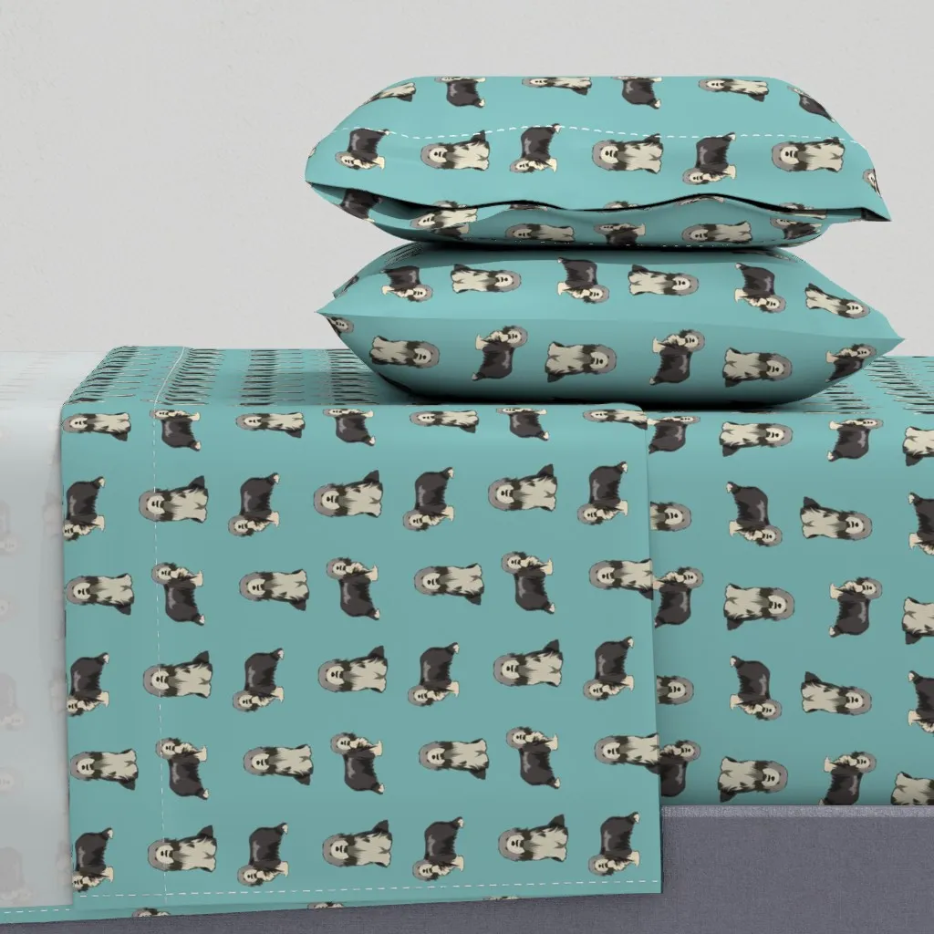Bearded Collie Dog King Size Sheet Set - Gray product