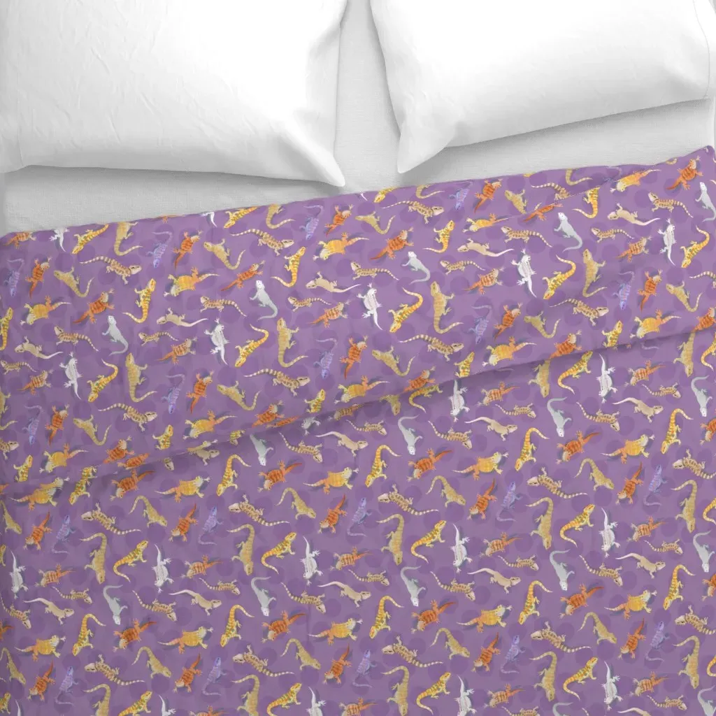 Bearded Dragon Morphs Duvet Cover - Purple alternate view