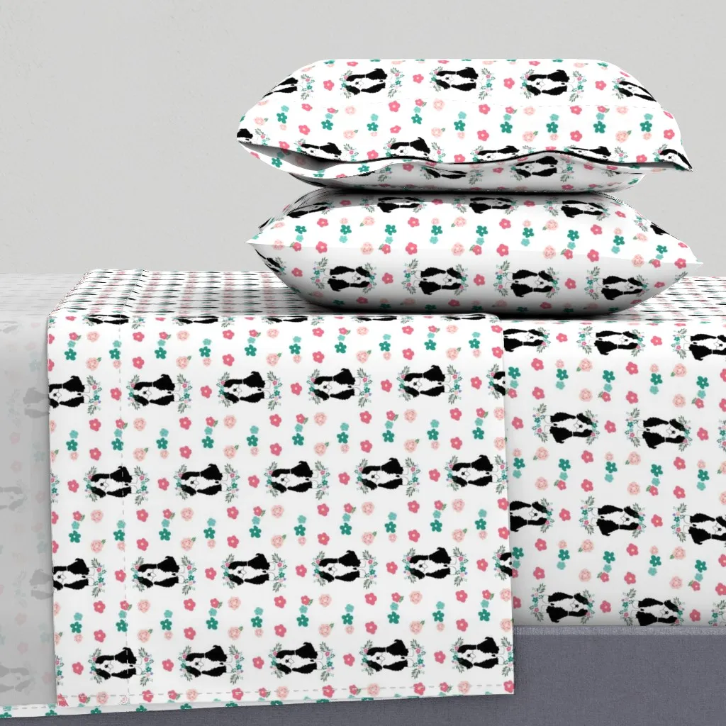 Beardie Flower Crown Twin Sheet Set - Black product