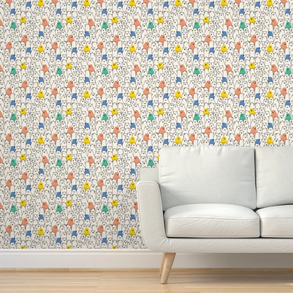 Bears Party Peel and Stick Wallpaper - Beige product